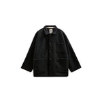 ANERKJENDT Akowen Boiled Wool Overshirt in Caviar