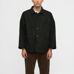 ANERKJENDT Akowen Boiled Wool Overshirt in Caviar