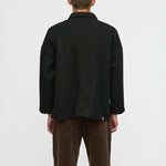ANERKJENDT Akowen Boiled Wool Overshirt in Caviar