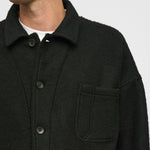 ANERKJENDT Akowen Boiled Wool Overshirt in Caviar
