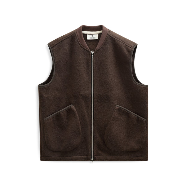 ANERKJENDT Akrobin Boiled Wool Gilet in Delicioso
