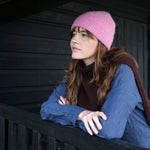 QUINTON & CHADWICK Angora Tuck Stitch Beanie in Fondant