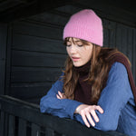 QUINTON & CHADWICK Angora Tuck Stitch Beanie in Fondant