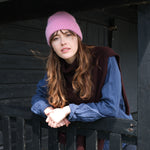 QUINTON & CHADWICK Angora Tuck Stitch Beanie in Fondant