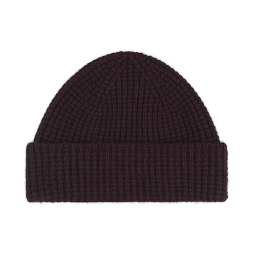QUINTON & CHADWICK Angora Tuck Stitch Beanie in Ebony