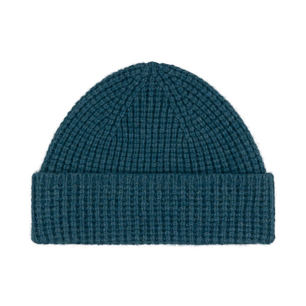 QUINTON & CHADWICK Angora Tuck Stitch Beanie in Shrub