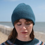 QUINTON & CHADWICK Angora Tuck Stitch Beanie in Shrub