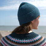 QUINTON & CHADWICK Angora Tuck Stitch Beanie in Shrub