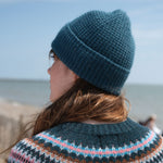 QUINTON & CHADWICK Angora Tuck Stitch Beanie in Shrub