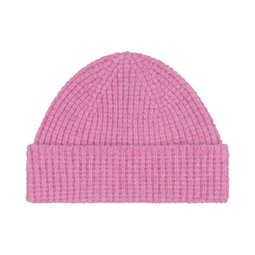 QUINTON & CHADWICK Angora Tuck Stitch Beanie in Fondant