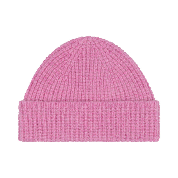 QUINTON & CHADWICK Angora Tuck Stitch Beanie in Fondant