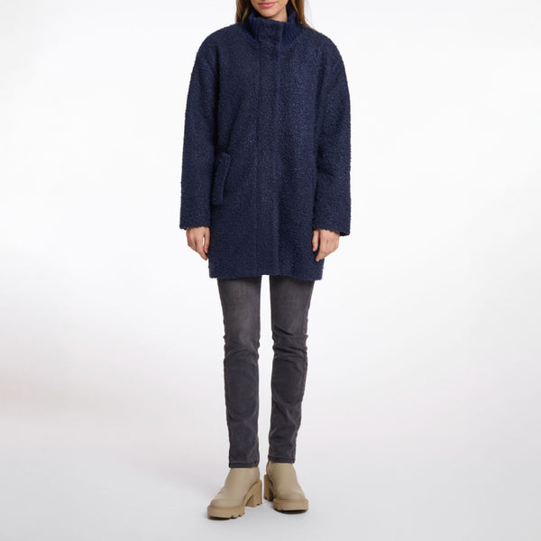 RINO & PELLE Antara Coat with High Neck in Night Grey