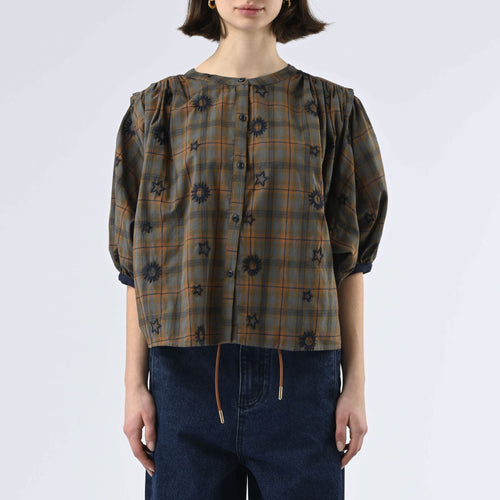 ORFEO Arizona Blouse in Brown Tiles