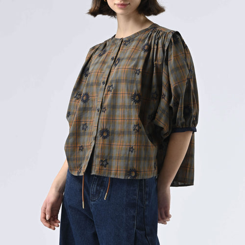 ORFEO Arizona Blouse in Brown Tiles