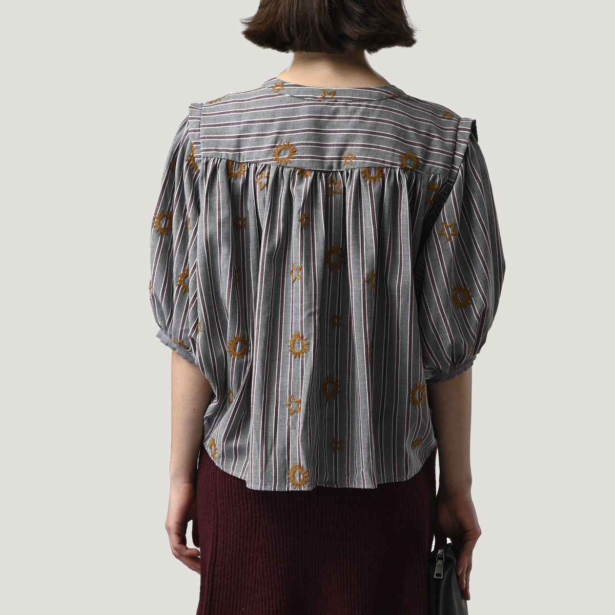 ORFEO Arizona Blouse in Grey Stripes