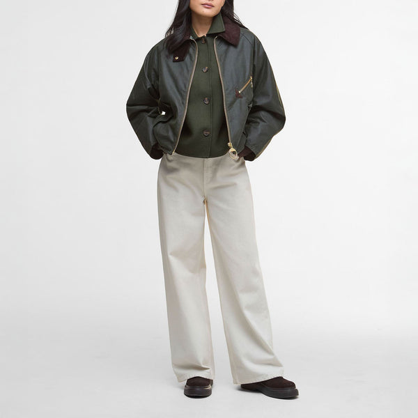 BARBOUR Arlene Wax Jacket in Fern/Ancient Tartan