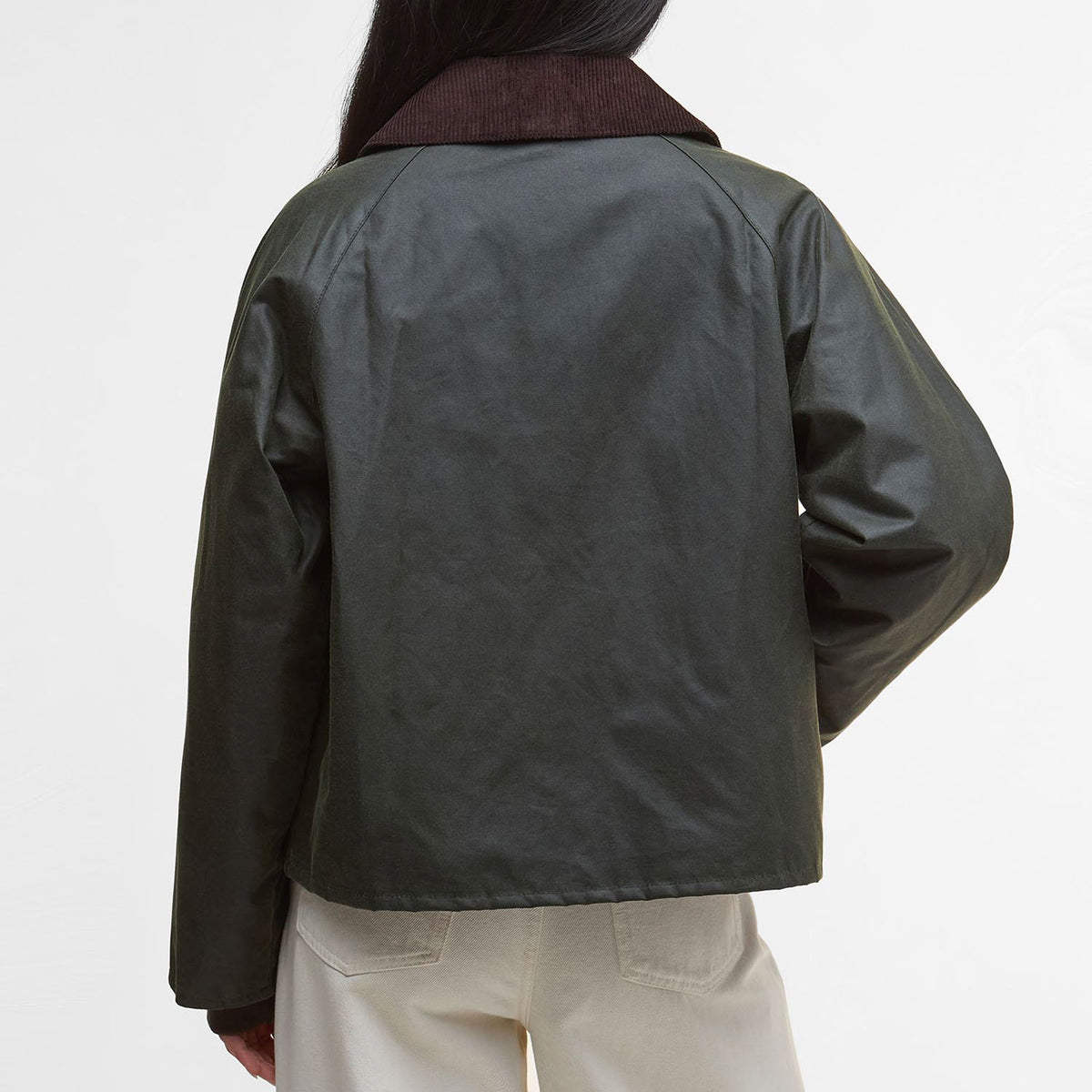 BARBOUR Arlene Wax Jacket in Fern/Ancient Tartan