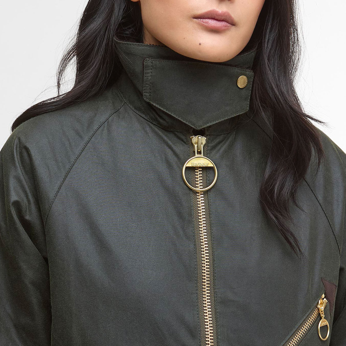 BARBOUR Arlene Wax Jacket in Fern/Ancient Tartan