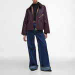 BARBOUR Arlene Wax Jacket in Merlot/Muted Tartan