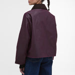 BARBOUR Arlene Wax Jacket in Merlot/Muted Tartan