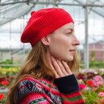 QUINTON & CHADWICK Stitch Interest Beret in Red
