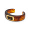 LUCAS JACK Tiger Eye Flat Resin Bangle in Tortoiseshell