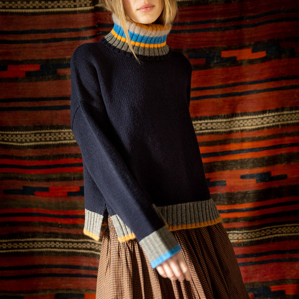 BONTE Bailey Jumper in Navy/Multi
