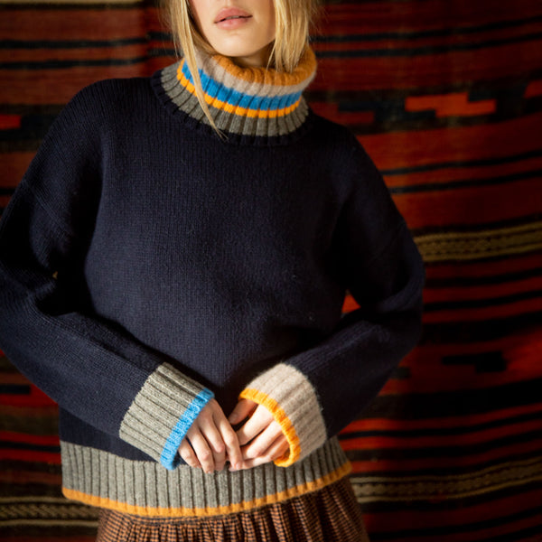 BONTE Bailey Jumper in Navy/Multi