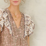 M.A.B.E Bani Print Frill Top in Multi