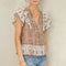 M.A.B.E Bani Print Frill Top in Multi