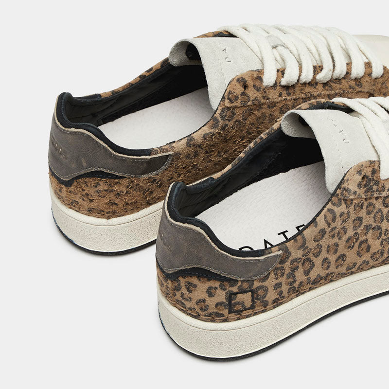 D.A.T.E Base Mixed Sneakers in Leopard