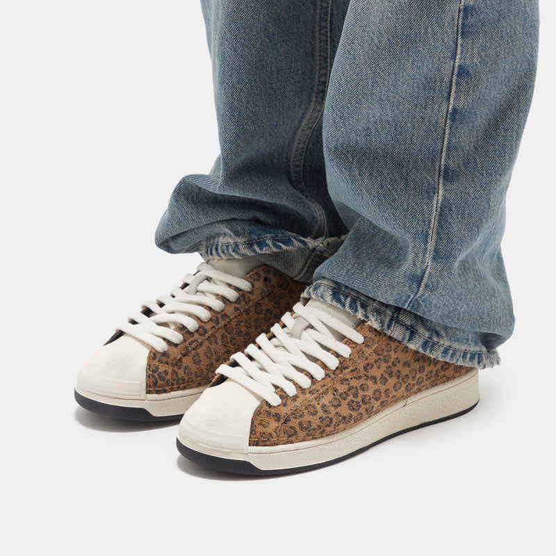 D.A.T.E Base Mixed Sneakers in Leopard