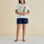 BETTY BASICS Ellia Crew Tee in Paradise Beach Print