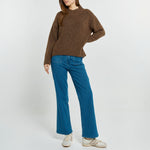 BETTY BASICS Lola High Neck Jumper in Chocolate