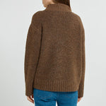 BETTY BASICS Lola High Neck Jumper in Chocolate