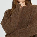 BETTY BASICS Lola High Neck Jumper in Chocolate