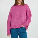 BETTY BASICS Lola High Neck Jumper in Mulberry