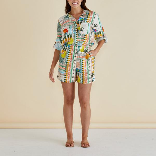 BETTY BASICS Malta Shorts in Paradise Print