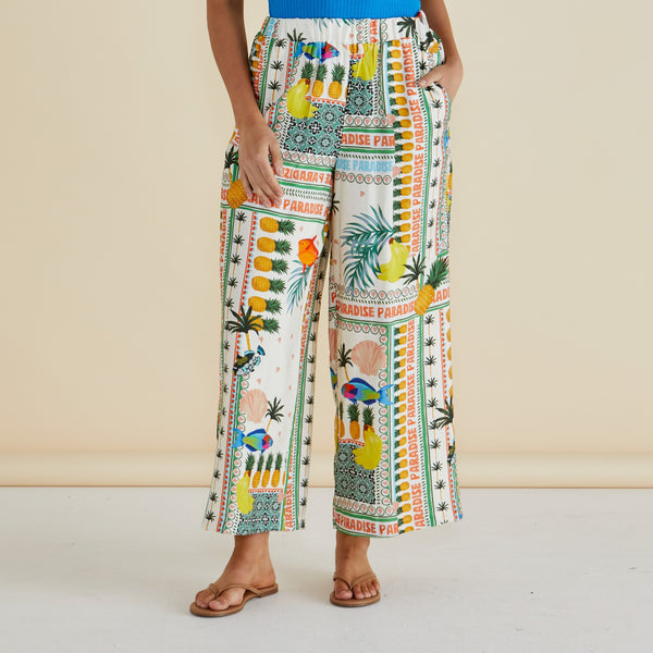 BETTY BASICS Sable Wide Leg Pant in Paradise Print