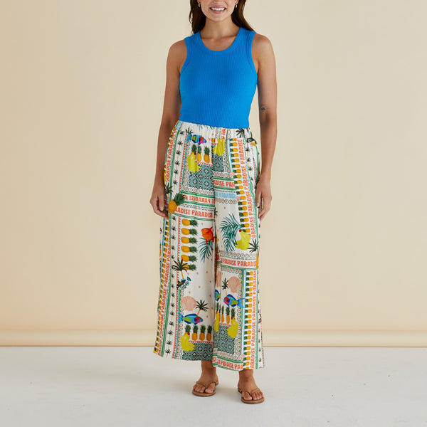 BETTY BASICS Sable Wide Leg Pant in Paradise Print
