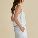 BETTY BASICS Copacabana Shell Top in White