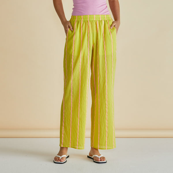 BETTY BASICS Hayman Stripe Pant in Yellow/Pink