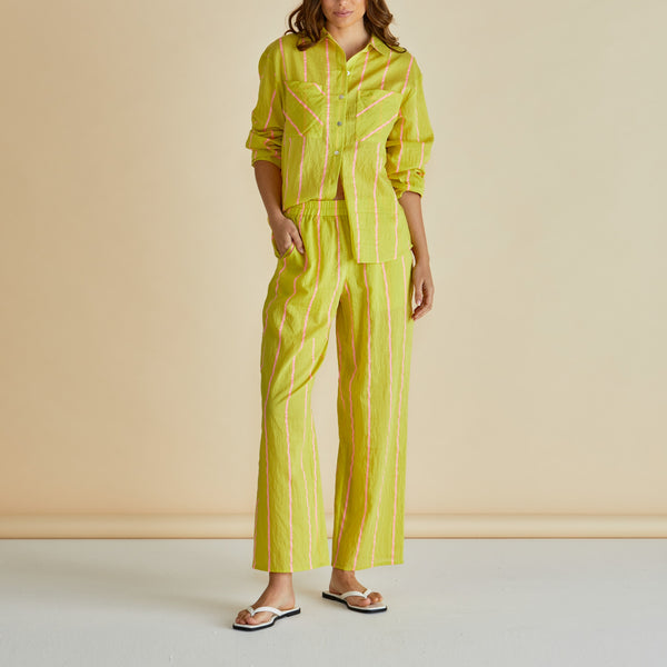 BETTY BASICS Hayman Stripe Pant in Yellow/Pink