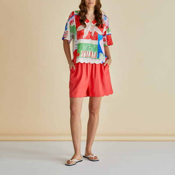 BETTY BASICS Scarlett Shirt in Seashell Print