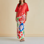 BETTY BASICS Brooke Bias Skirt in Seashell Print