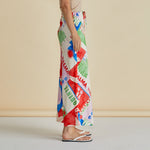 BETTY BASICS Brooke Bias Skirt in Seashell Print