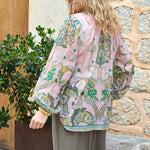 BLACK COLOUR BCBetty Oversize Paisley Print Blouse in Rose