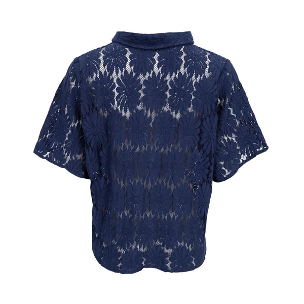 BLACK COLOUR BCCosmos S/S Flower Shirt in Navy