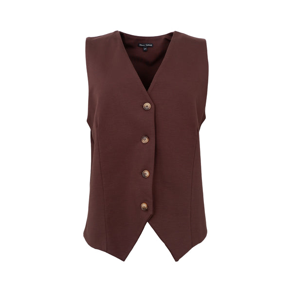 BLACK COLOUR Davi Casual Vest in Coffee