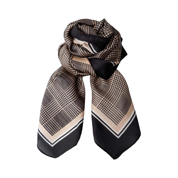BLACK COLOUR BCDELL Mini Stripe Scarf in Black